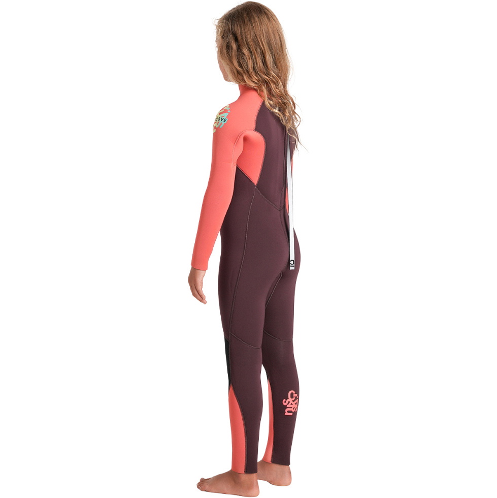 2026 C-Skins Junior Nuwave Legend 4/3mm Back Zip Wetsuit C-NLE43JBZ - Rust / Coral Flame / Blue
